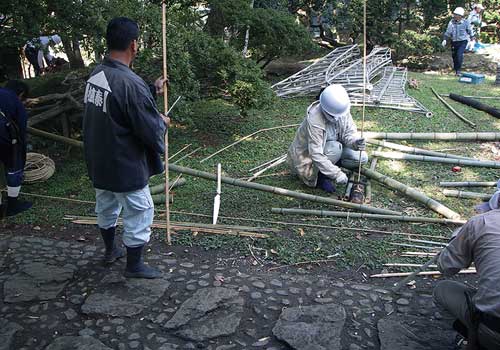 構造物の製作作業〔名勝  旧秋田藩主佐竹氏別邸（如斯亭）庭園〕